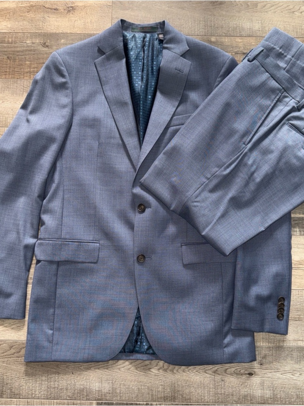 Ted Baker of London men’s blue suit 40 Long jacket, pants 34 long